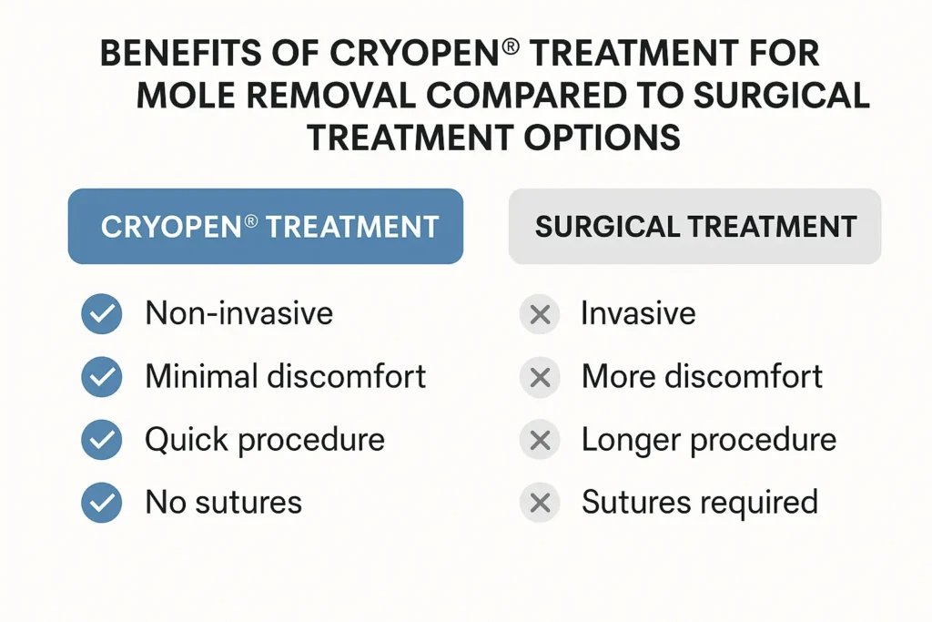 Benefits of professional mole-removal assessment at LA LIPO Shepperton