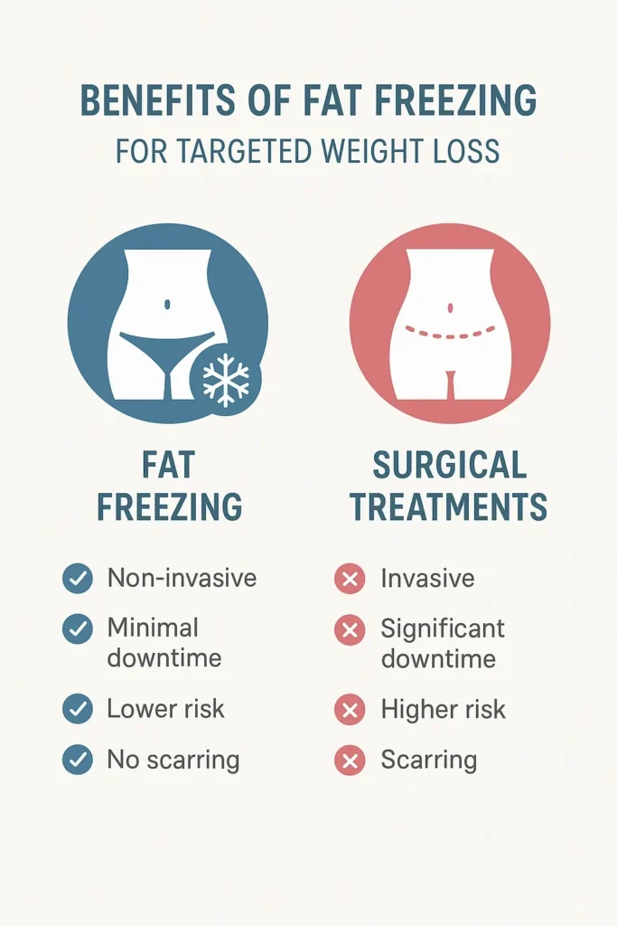 graphic showing the benefits of fat freezing Shepperton