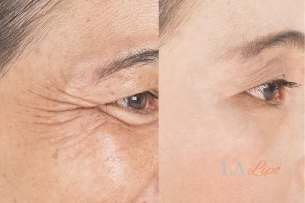 Before and after results of woman - HI-fu wrinkles reduction treatment Shepperton