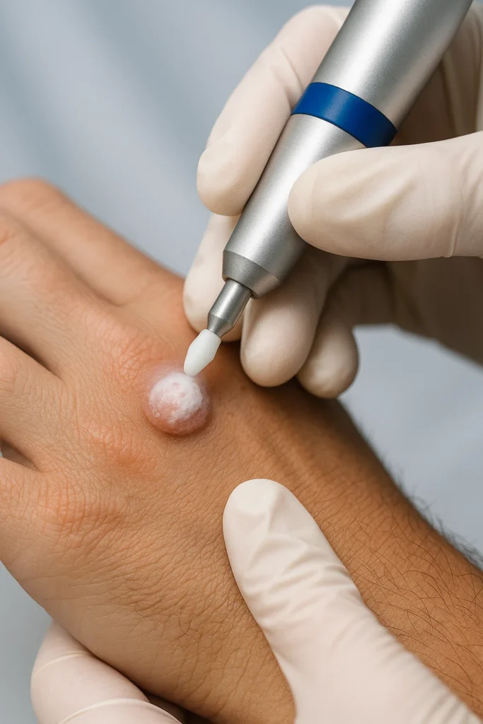 example of wart removal Shepperton using cryopen