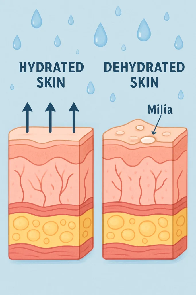The importance of hydration and milia production Shepperton