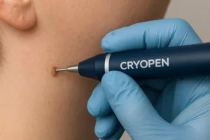 Person receiving skin tag removal Shepperton
